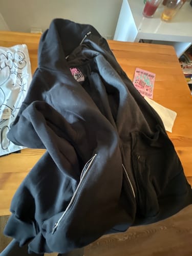 Customer photo review of Hidden Pocket Hoodie – Black
