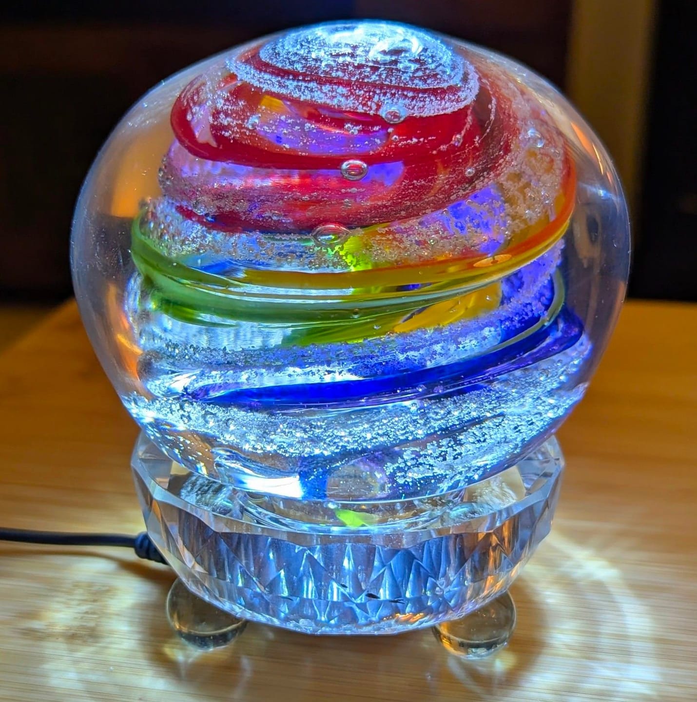 Customer photo review of Rainbow Bridge Swirl with Cremation Ash