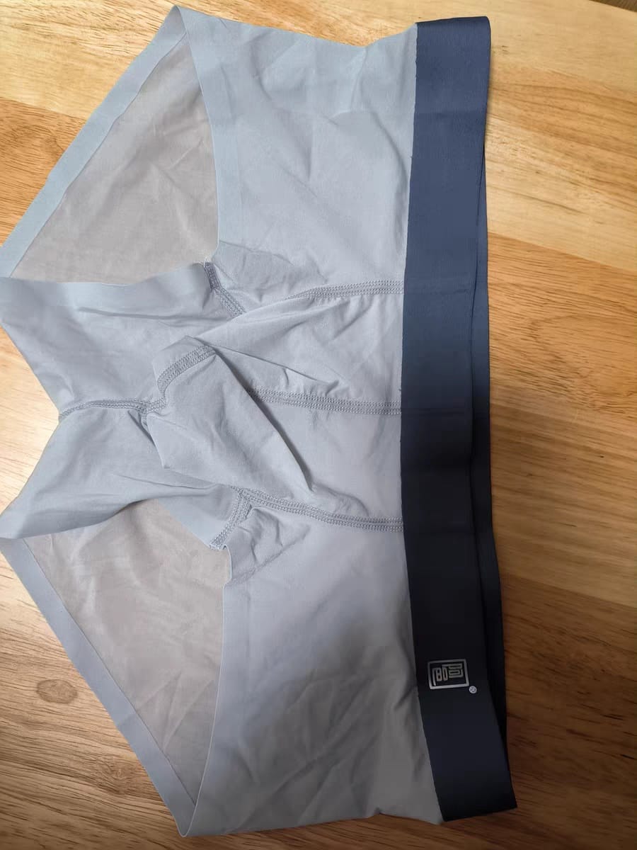 Customer photo review of Men's Transparent Sexy Ice Silk Seamless Boxer Briefs