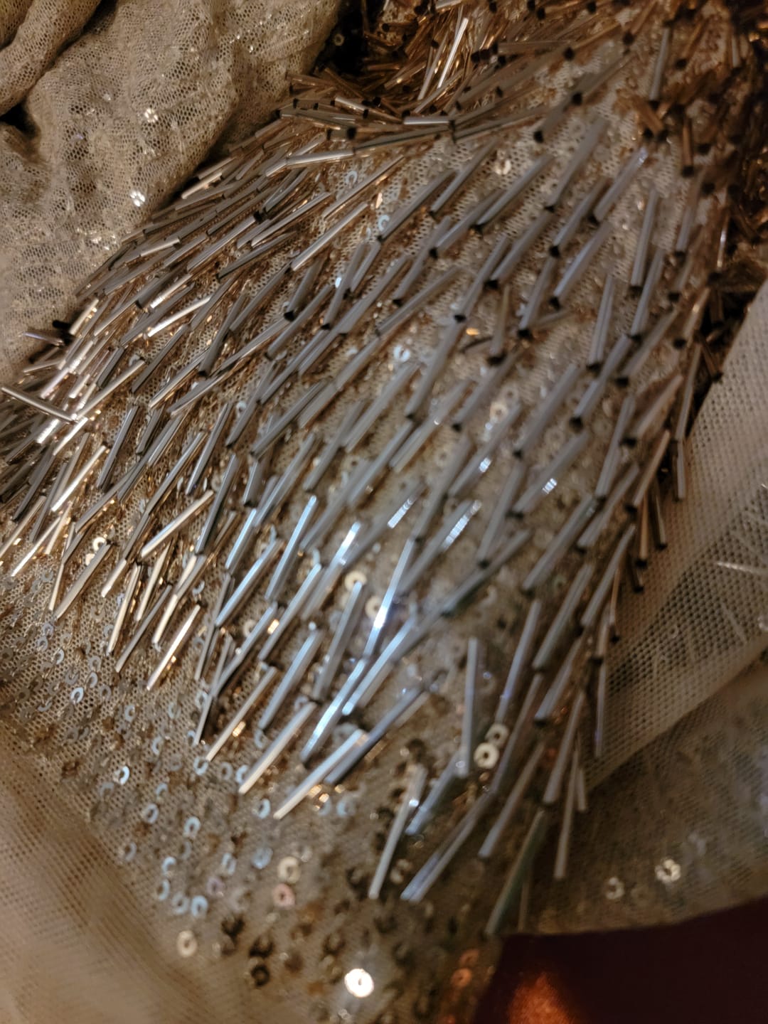 Customer photo review of Rose Gold Fringe Sequin on Mesh