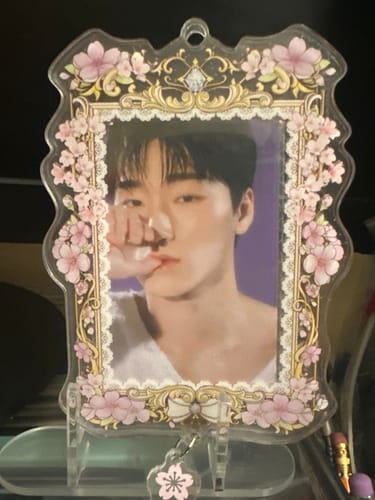 Customer photo review of CHERRY BLOSSOM ACRYLIC PHOTOCARD HOLDER