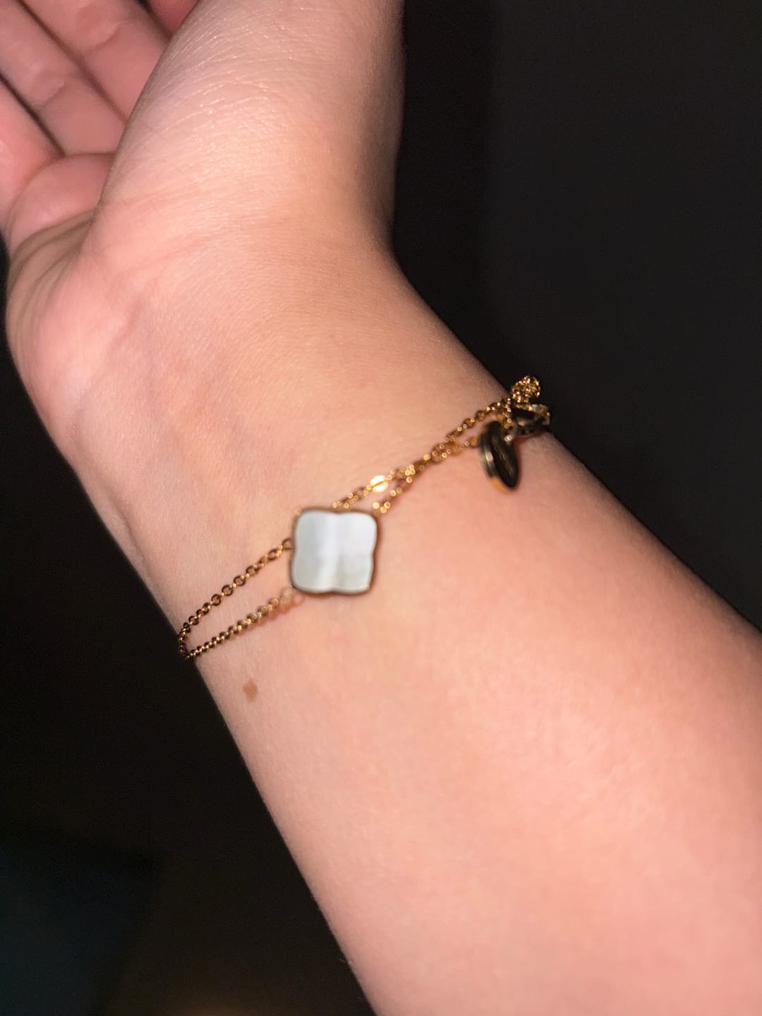Customer photo review of Flora Gold White Bracelet