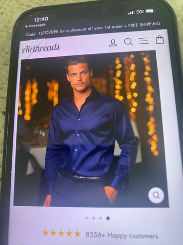 Tim N. review of Wrinkle-resistant Cotton-Lycra Shirt - Sky Blue - Long Sleeve image 1 out of 1