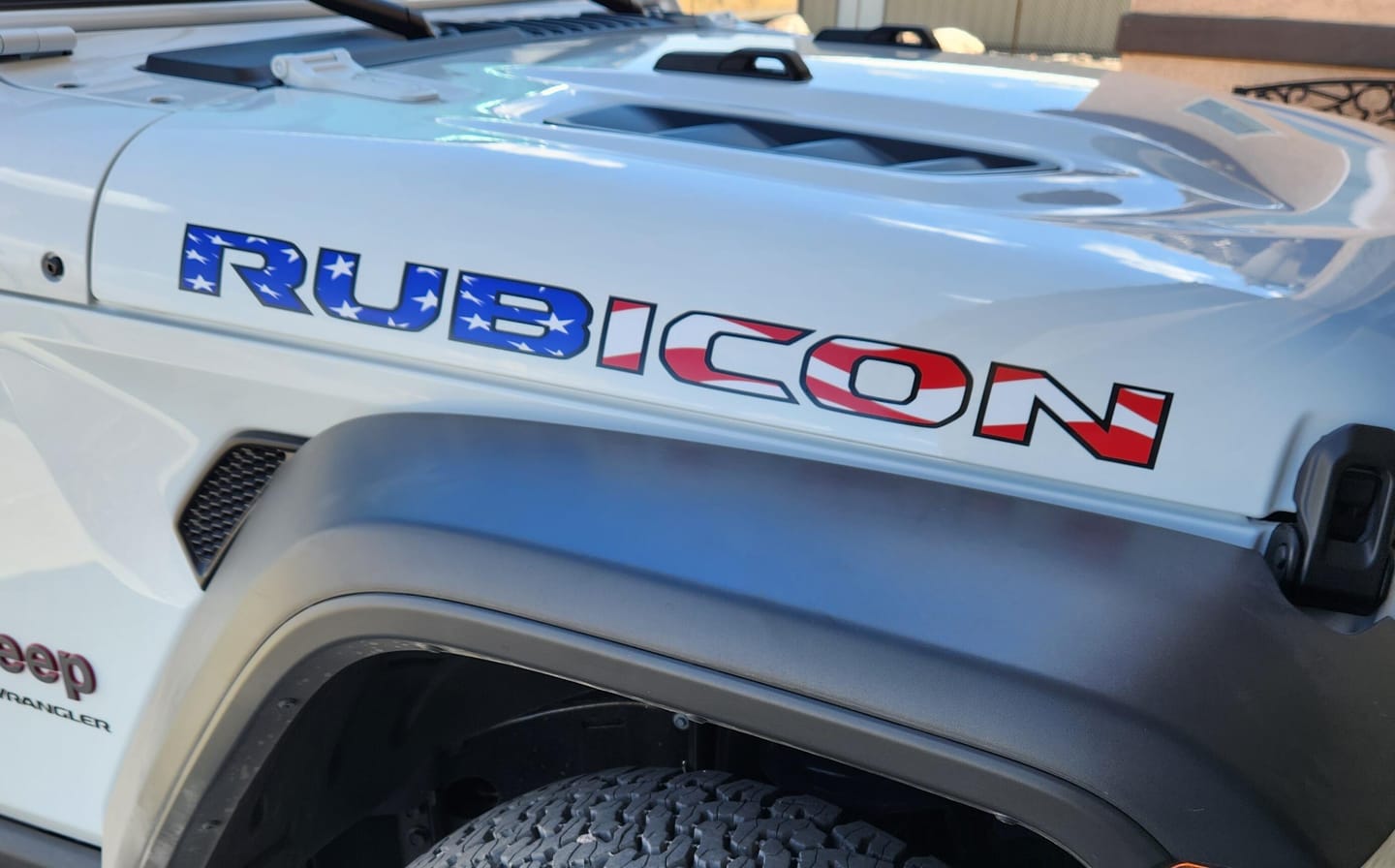 Customer photo review of Rubicon Hood Lettering - American Flag