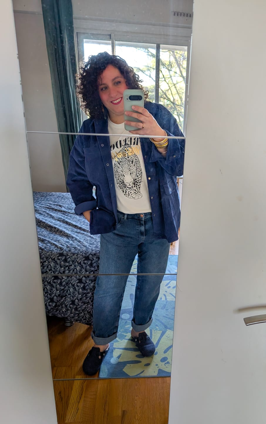 Customer photo review of Veste Véga - velours côtelé bleu de travail