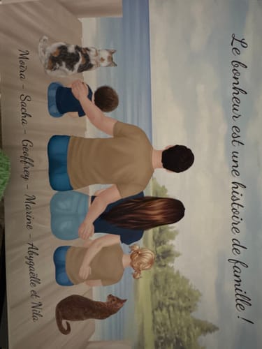 Customer photo review of Affiche Personnalisée - Famille Papa Maman Enfants & Animaux