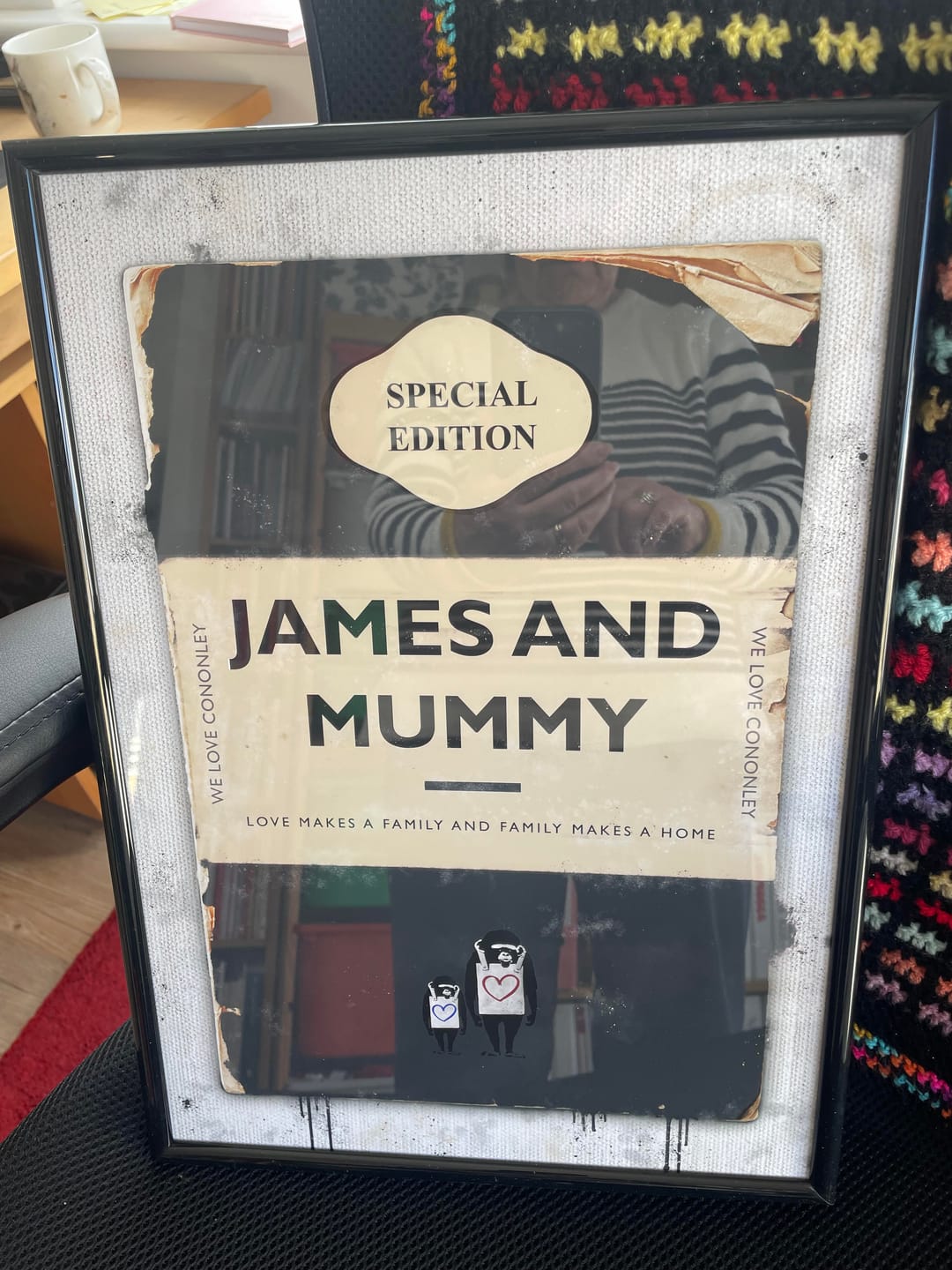 Customer photo review of Personalised Book Cover Art Print (Family Edition) New Colours!