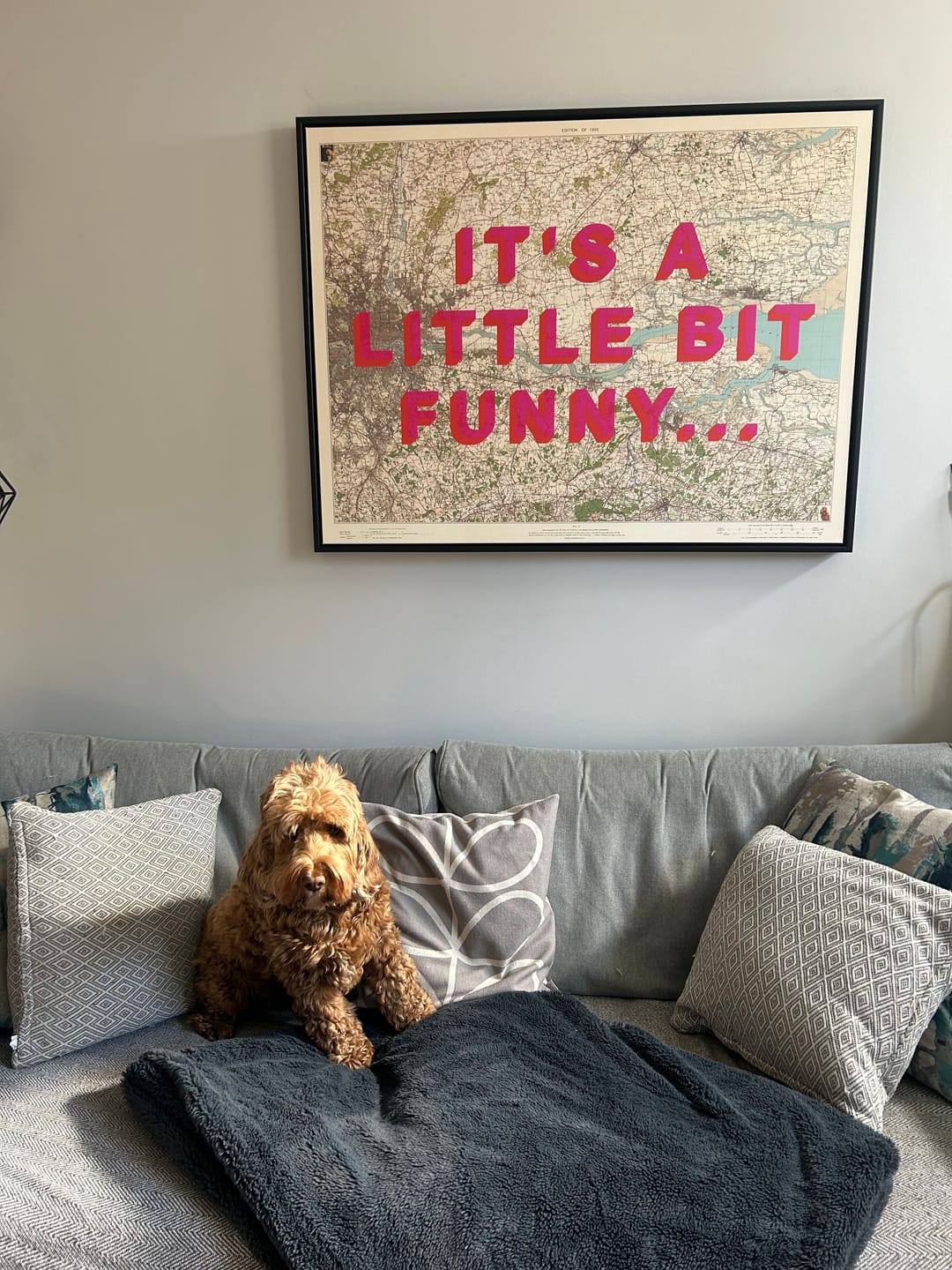 Customer photo review of Personalised Pop Art Map: Screenprint Style Word Art