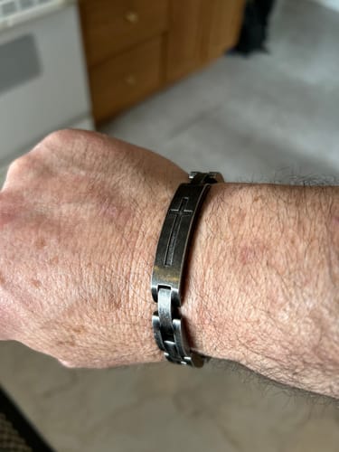 Customer photo review of Lord's Prayer Bracelet (Size M-L or L-XL): Helps Pair Veterans With A Service Dog Or Shelter Dog