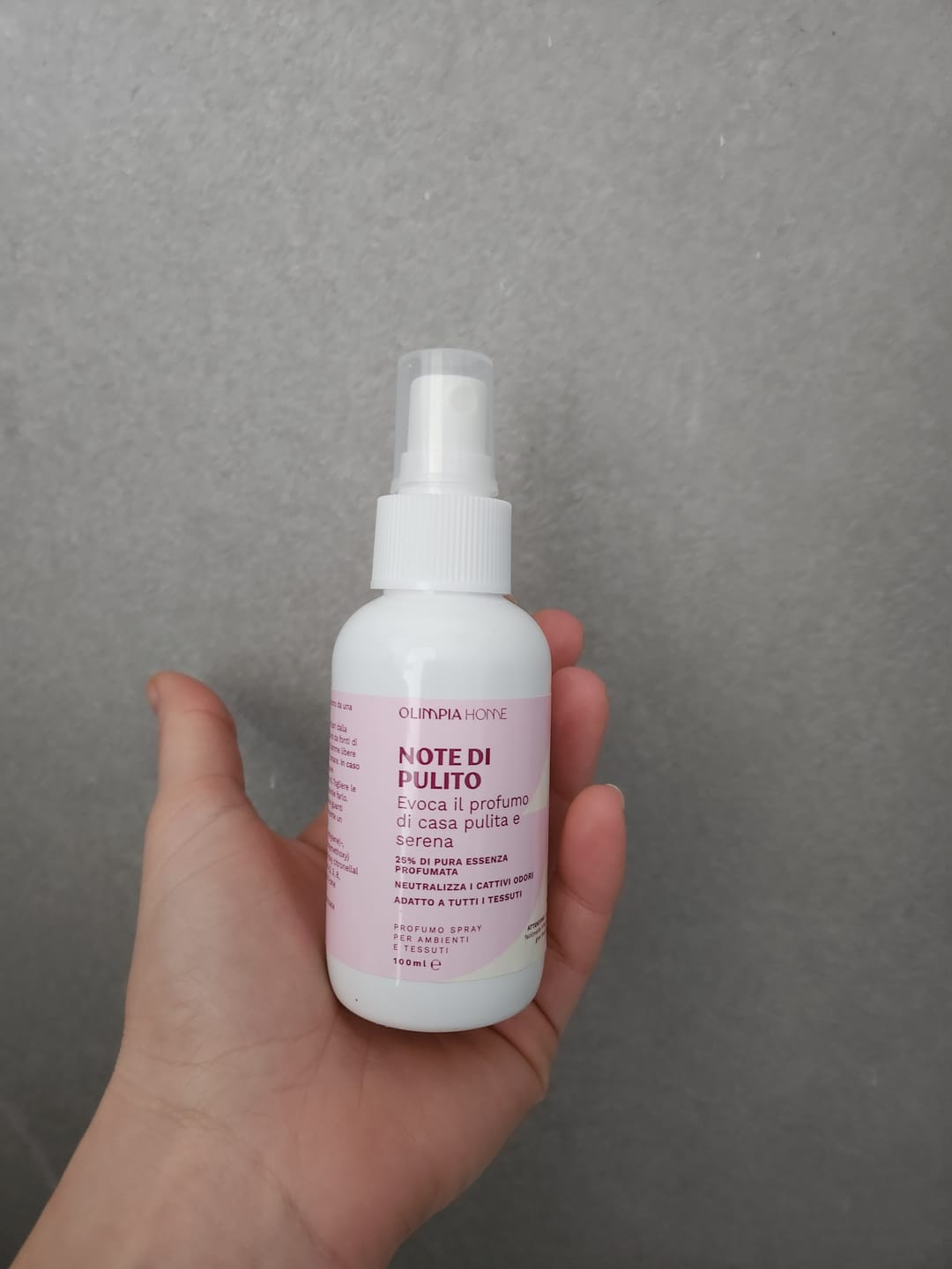 Customer photo review of Profumo spray per tessuti Note di Pulito ml.100