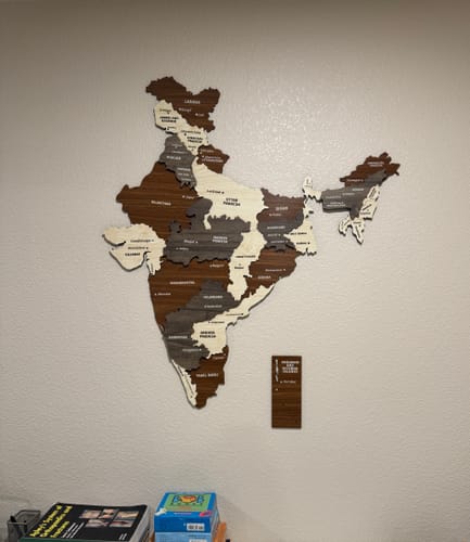 Customer photo review of India Country Map - Wood Wall Art Decor 3D&Multiyered - Indian Gifts