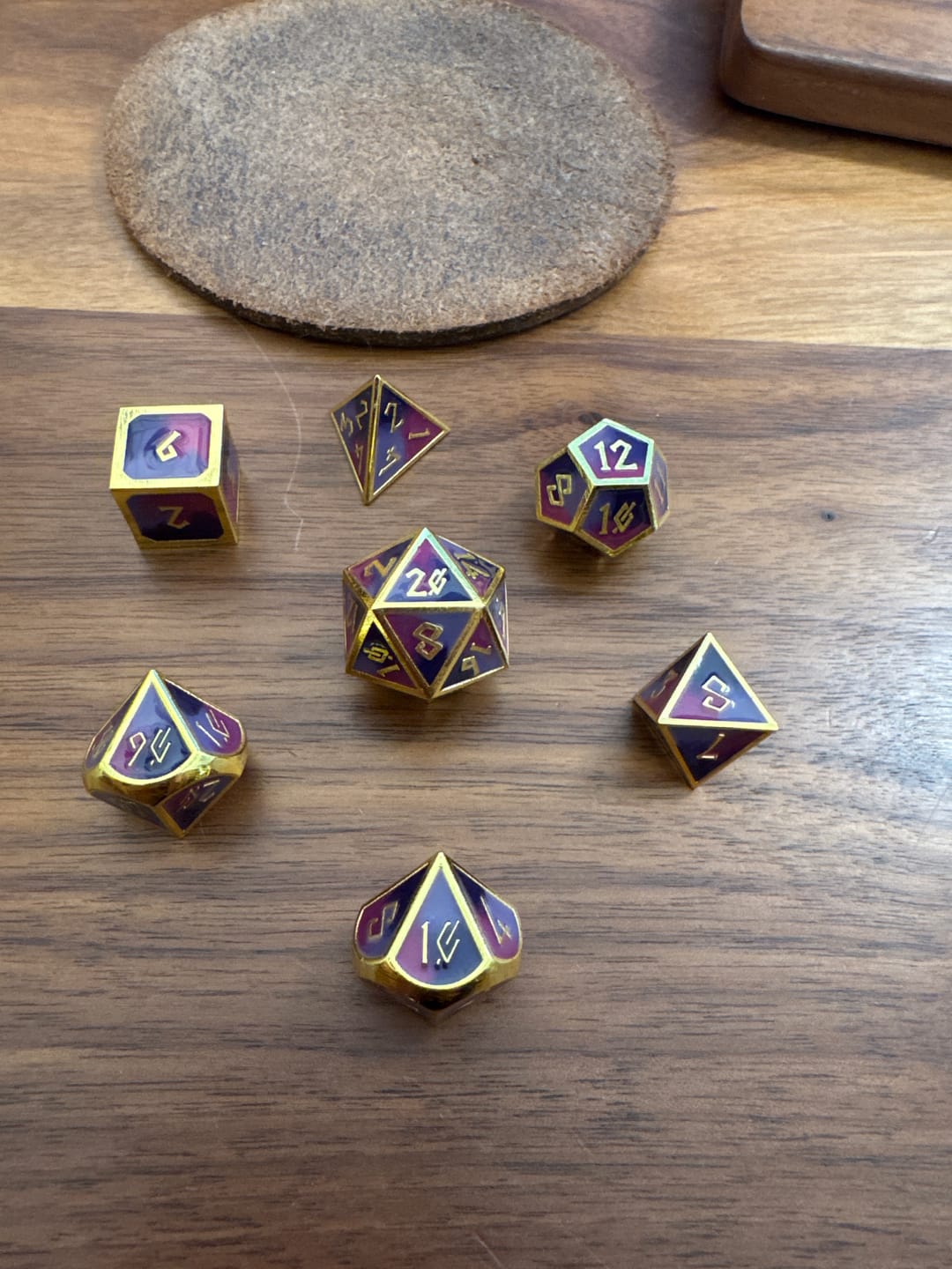Customer photo review of Vineyard Metal Dice Set
