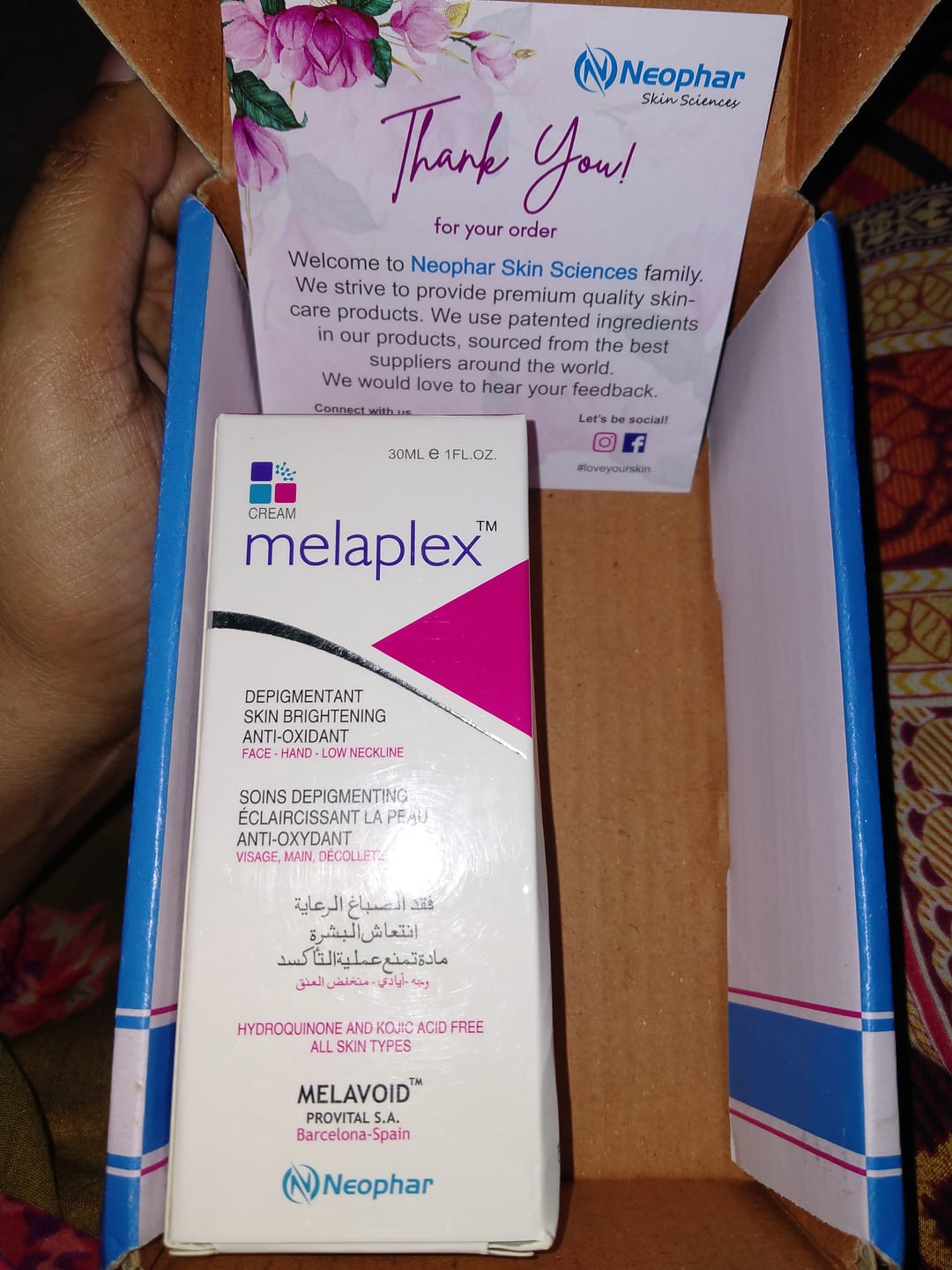 Customer photo review of Melaplex Cream