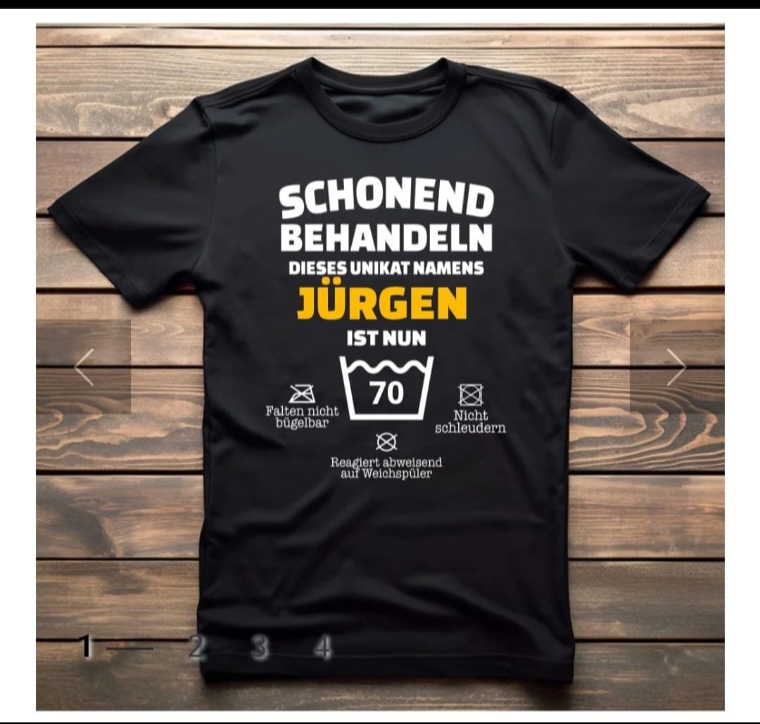 Customer photo review of Lustiges Geburtstags Shirt - Schonend Behandeln - Personalisierbares Herren T-Shirt