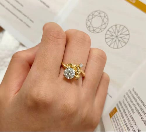 Customer photo review of Virelia Moissanite Snake Ring 18K Gold Plated S925 Silver Band