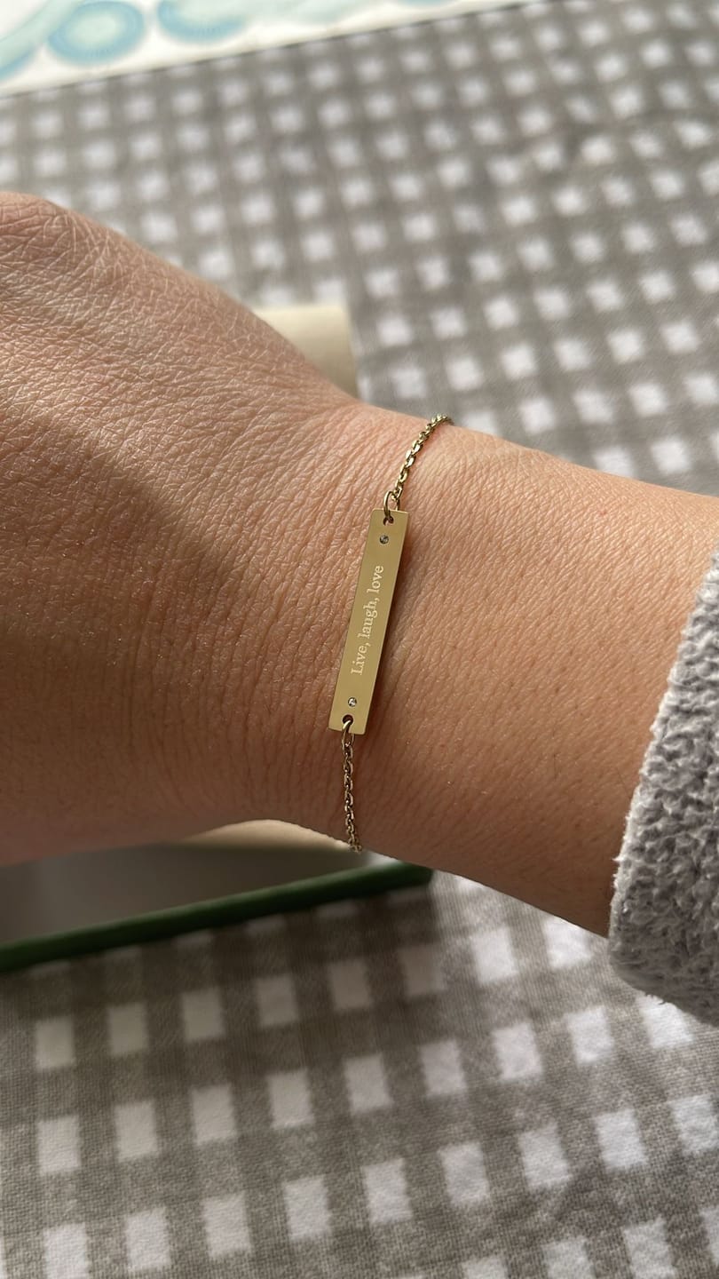 Customer photo review of Engravable Bracelet With Stones