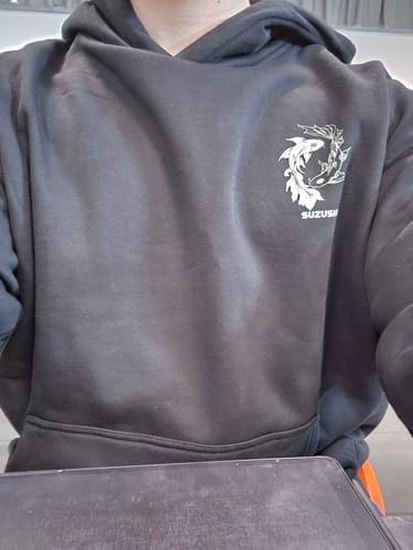 Customer photo review of Ying Yang Koi Hoodie