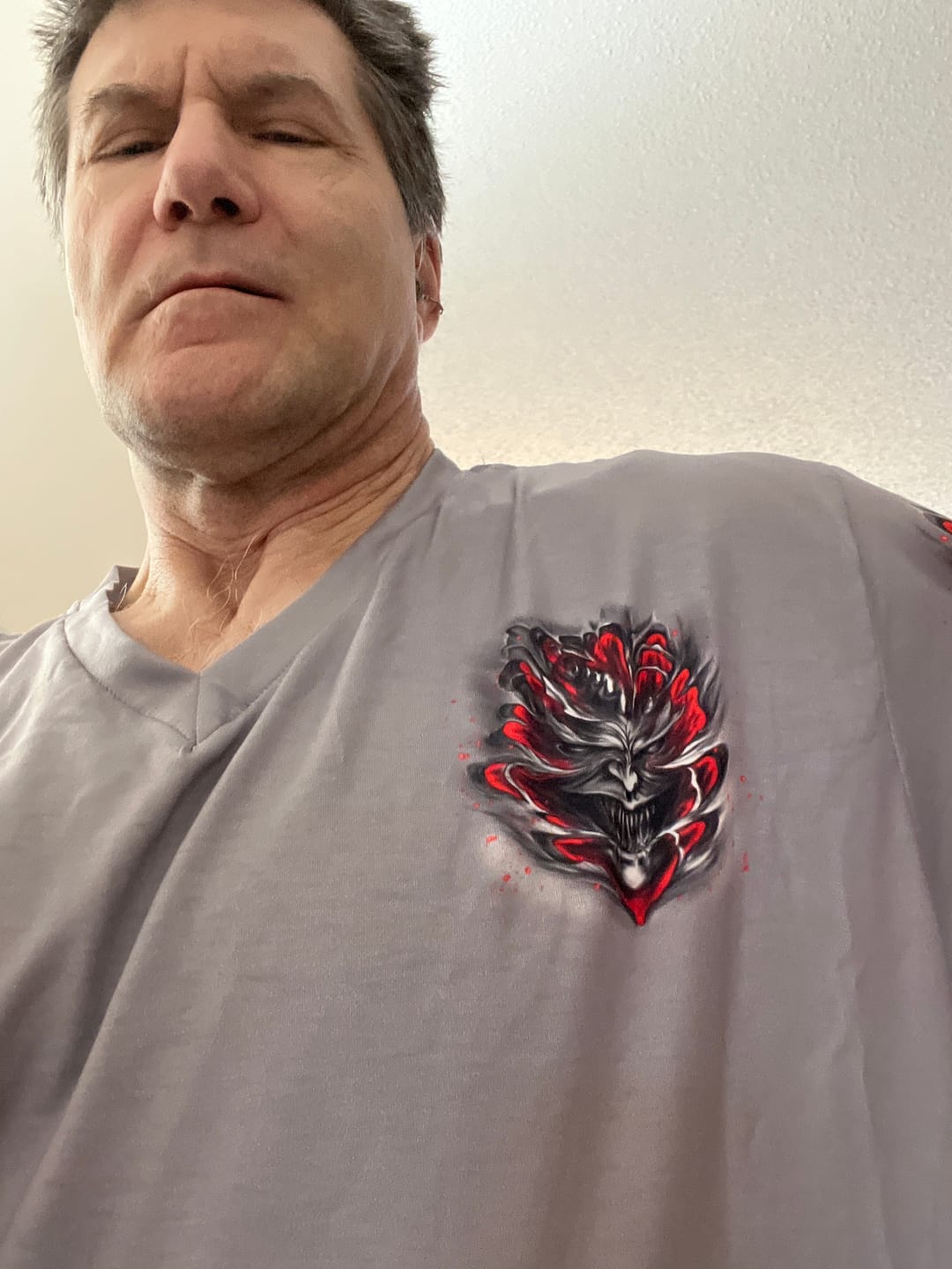 Customer photo review of I'M NEVER ALONE SKULL DEMON ALL OVER PRINT - YHLN3005233