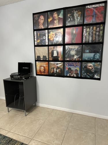 Customer photo review of 12" Vinyl Record Display Frame - LP Wall Storage