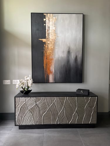 Customer photo review of Modern Abstract Textured Wall Art -Urban Radiance Luxury Painting for Living Room