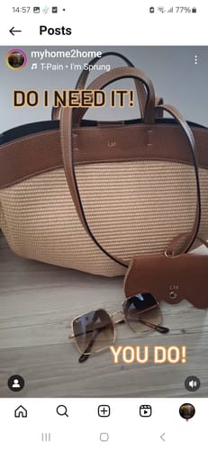 Customer photo review of The Soleil Raffia Shopper Bag