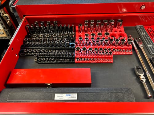 Customer photo review of 2-Row Magnetic Socket Holder Marked With Socket Sizes