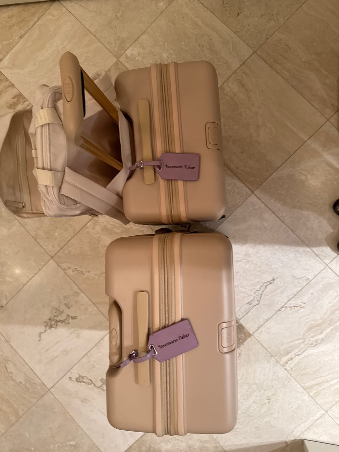 Customer photo review of Personalized Leather Luggage Tag with Monogram or Handwriting
