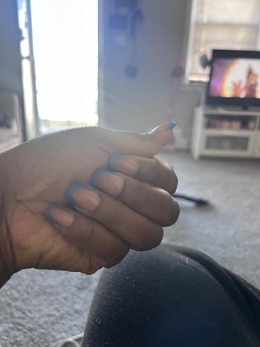 Customer photo review of XCOATTIPS® French - Short Square Blue Pastel Tips