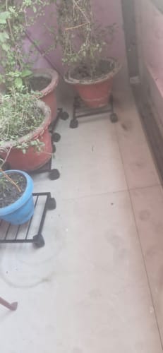 Customer photo review of United Crafts Rozy Wheel Pot Stands for Planters