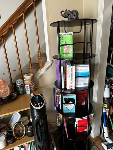 Customer photo review of Flycity 3-5 Tier Rotating Bookshelf With 360° Spinning Display
