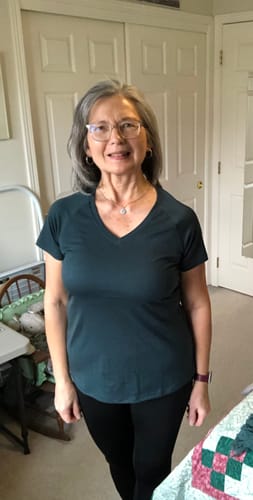 Customer photo review of Mia V Neck - Enchanted Forest