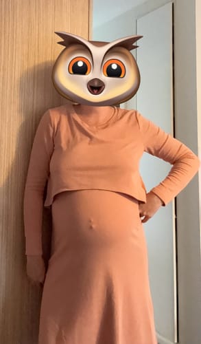 Customer photo review of 2-Piece Leah Maternity Sleepwear Set - Dusty Pink