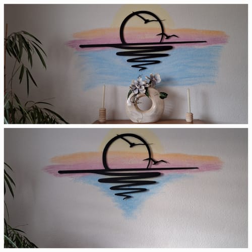 Customer photo review of Décoration murale en métal - Coucher du soleil (v04)