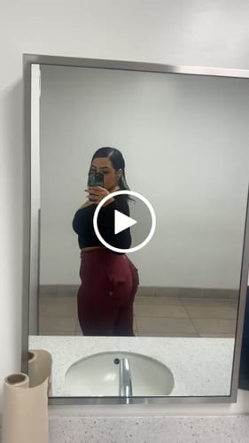 Customer video review of Pchee Wine Pocket Flare Scrunch Butt Pants