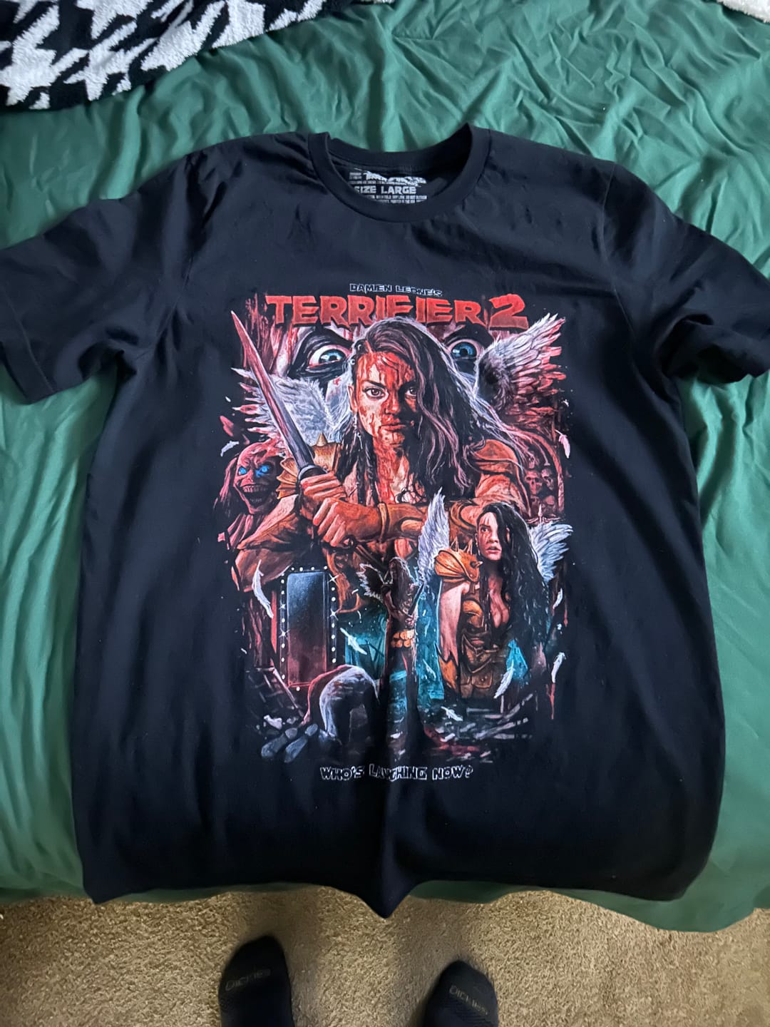 Customer photo review of Terrifier 2 Eyes On Me T-Shirt