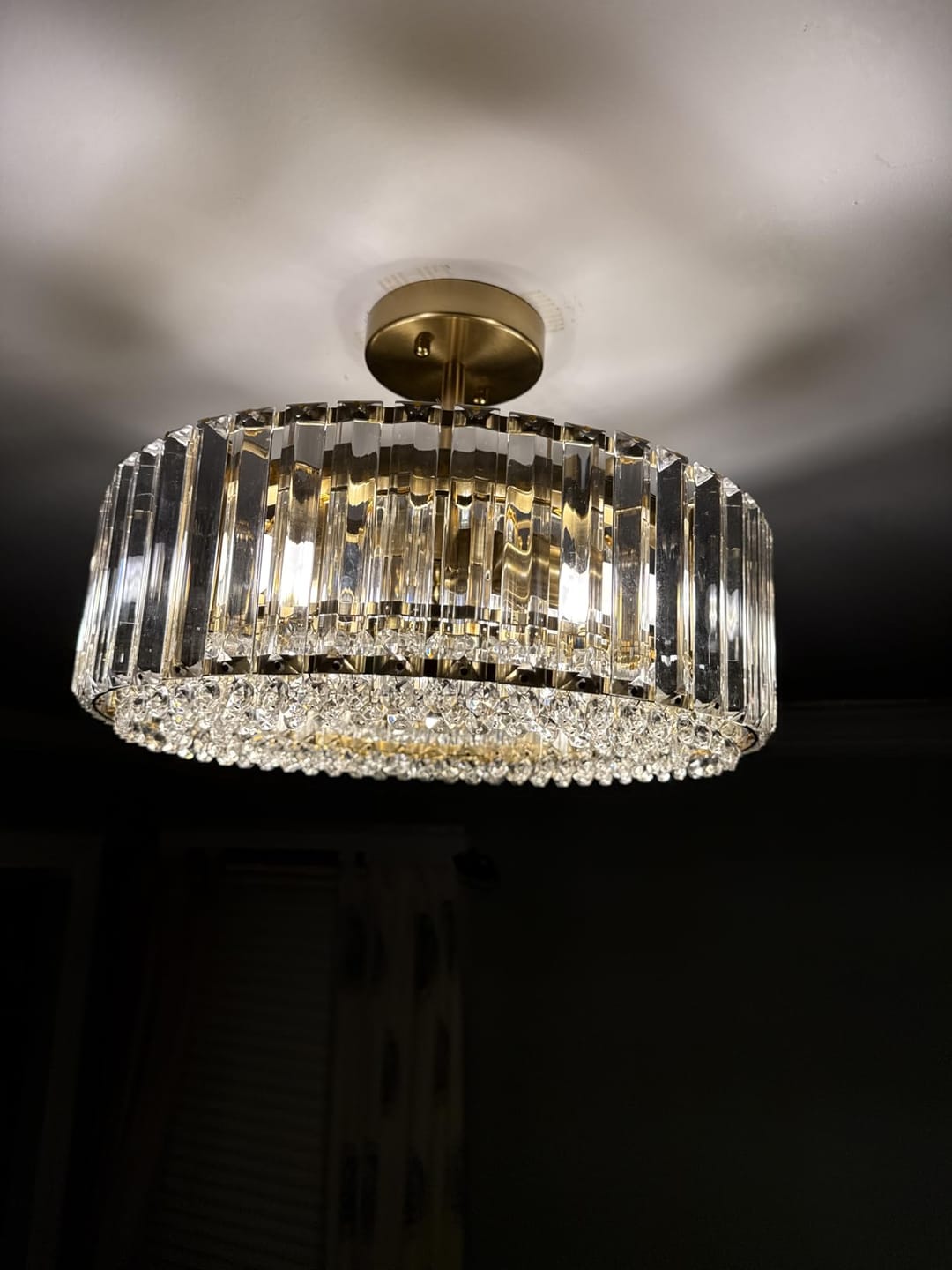 Customer photo review of 4-Light Crystal Drum Semi Flush Mount
