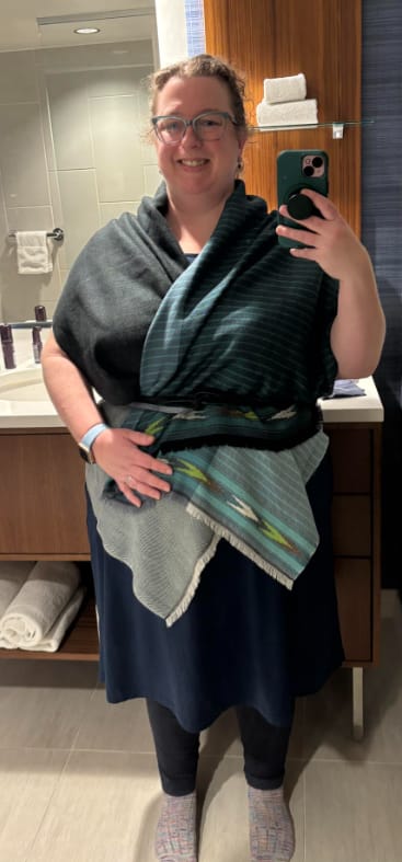 Customer photo review of NEW! Light Wool Cape Fusion Teal