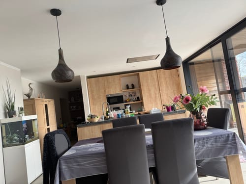 Customer photo review of Hanglamp Kai - 1-lichts - Zwart/Bruin - Metaal