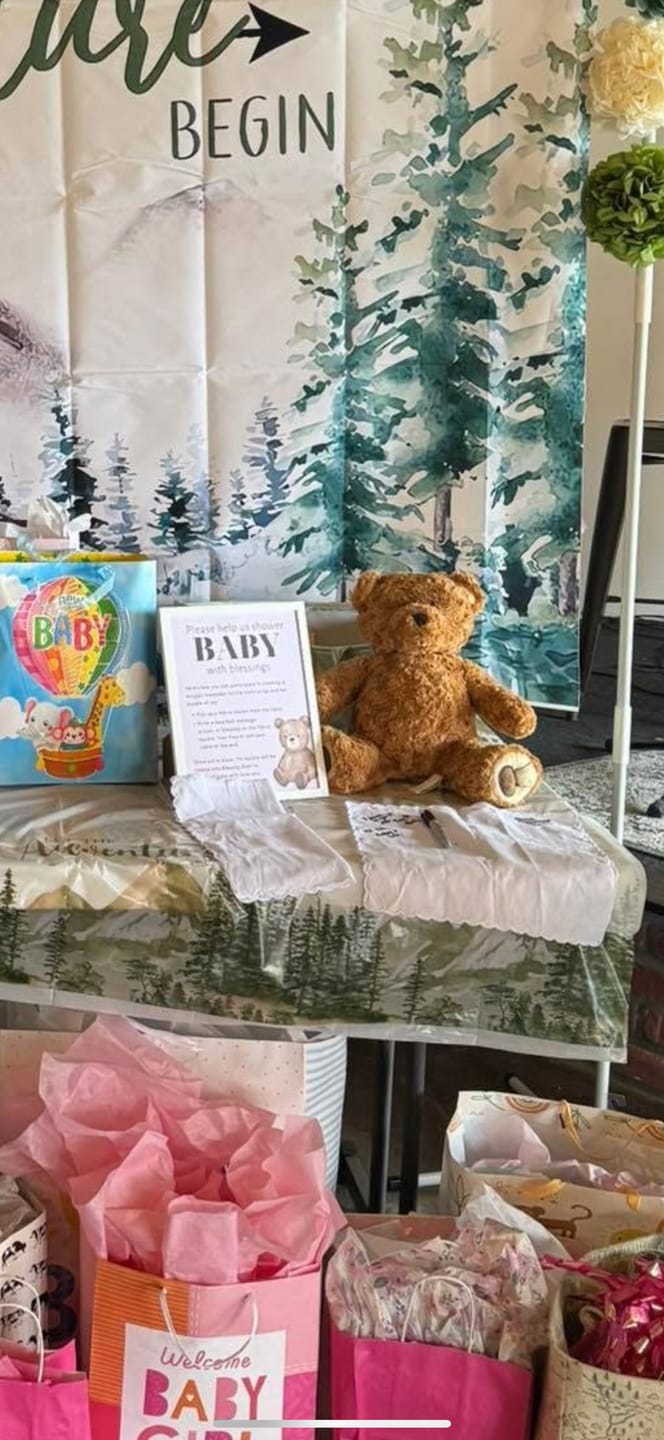 Customer photo review of Toffee Blessing Bear® Baby Shower Bundle