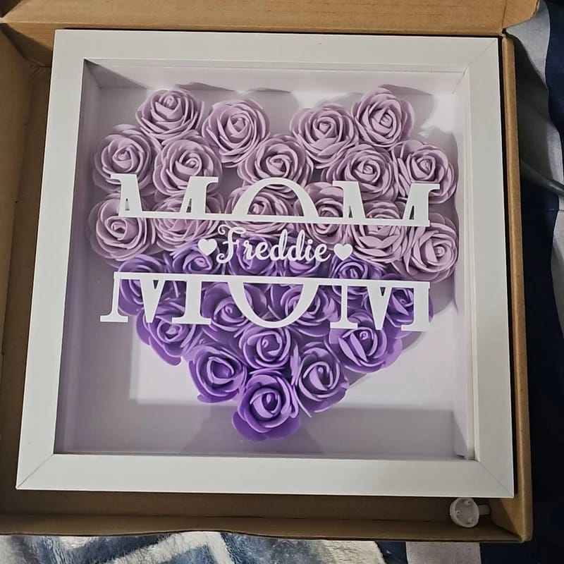 Customer photo review of Personalized Mom Flower Shadow Box With Name