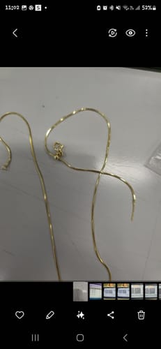 Customer photo review of Cadena Lisa Brillante Dorada