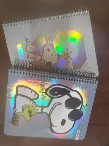 Customer photo review of Mooving - Cuaderno Triple Medio Oficio Papel Premium 80 g Snoopy