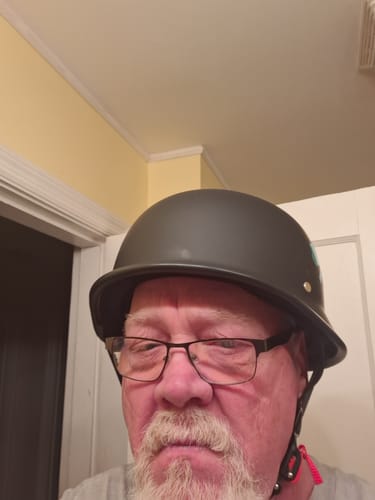 Customer photo review of Retro German-Style Motorcycle Half Helmet