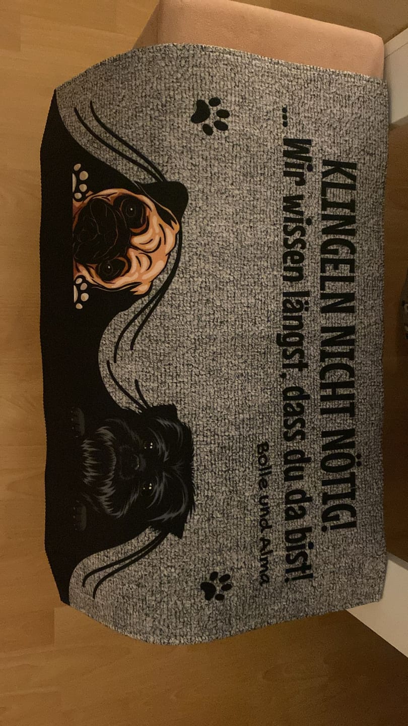 Customer photo review of Klingeln nicht nötig - Individuelle Fußmatte