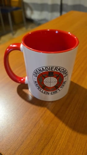 Customer photo review of TassenExpress - Becher Keramik Tasse mit Logo bedruckt 325ml Firmenlogo