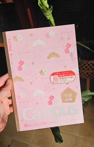 Customer photo review of Kokuyo Campus Notebook - Cherry Blossom | Semi-B5 | Dotted Horizontal Rule