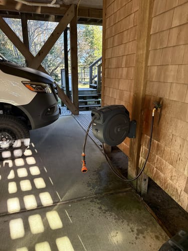 Customer photo review of Retractable Garden Hose Reel-5/8in-90ft