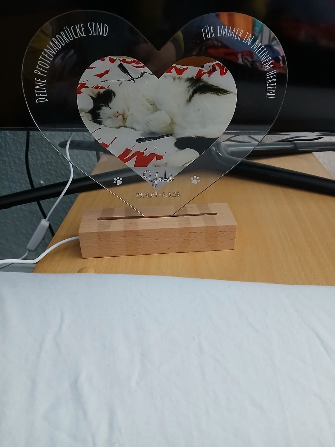 Customer photo review of Liebevolle Erinnerung - Individuelles LED Nachtlicht
