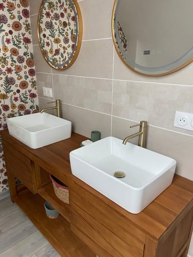 Customer photo review of Mitigeur de salle de bain or brossé