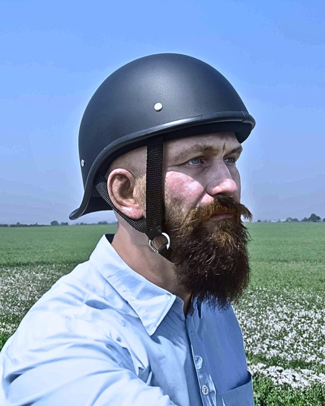 Customer photo review of Lightweight Reversible DOT Baseball Helmet / Matte Black